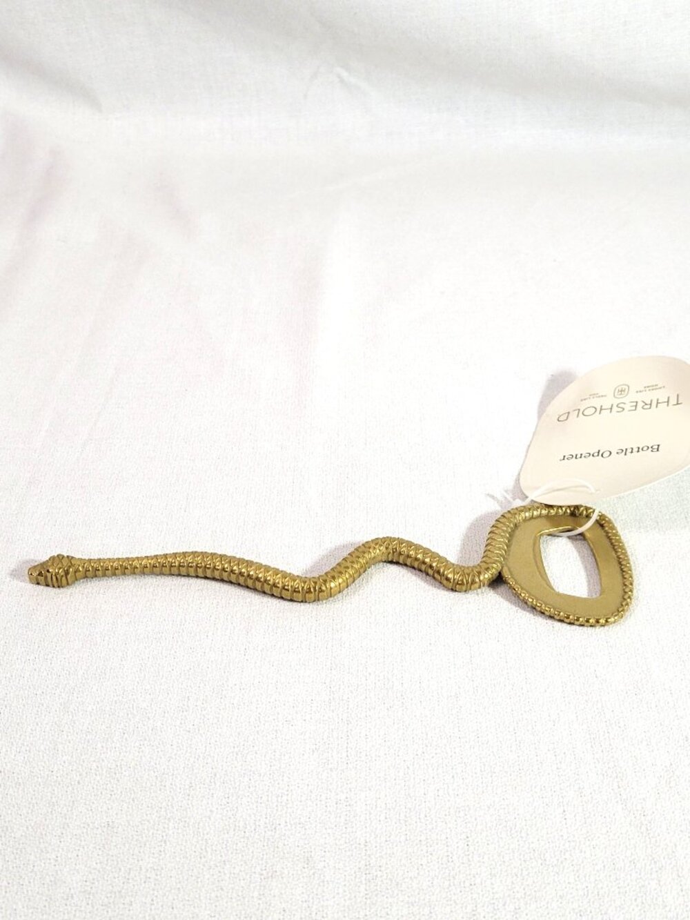 Threshold Snake Bottle Opener Metal Textured Gold NWT Gothic Halloween Bar